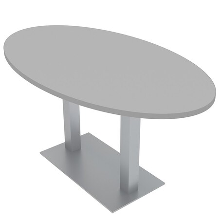 Skutchi Designs 33.5 in W, 59.5 in L, 29 in H, Engineered Wood Top, Grey HAR-OVL-34x60-DOU-XD01